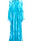 Blue shading vacation style maxi dress front view