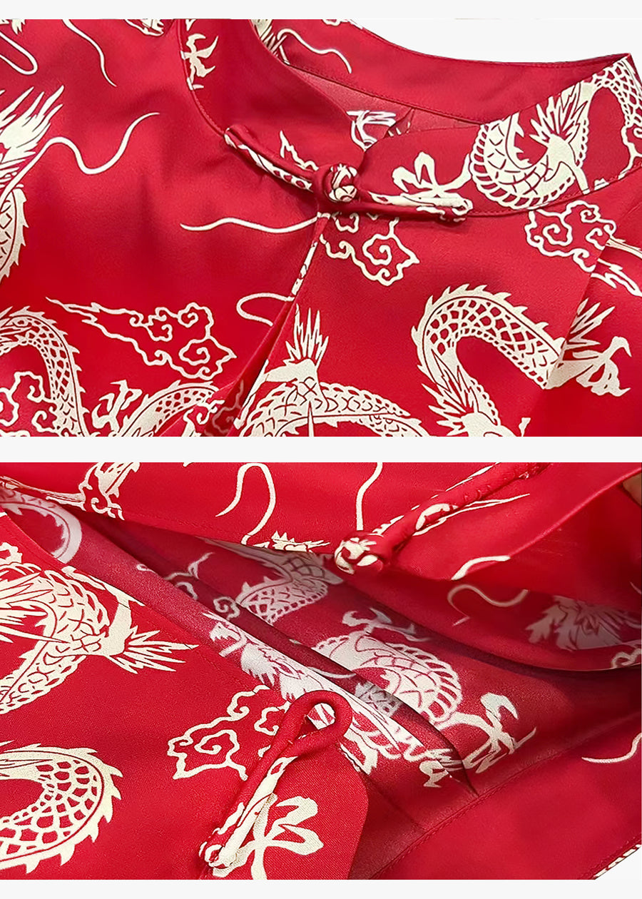 Auspicious clouds and flying dragons Chinese element blouse detailed drawings
