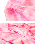 Pink smudge prints long dress detailed drawing
